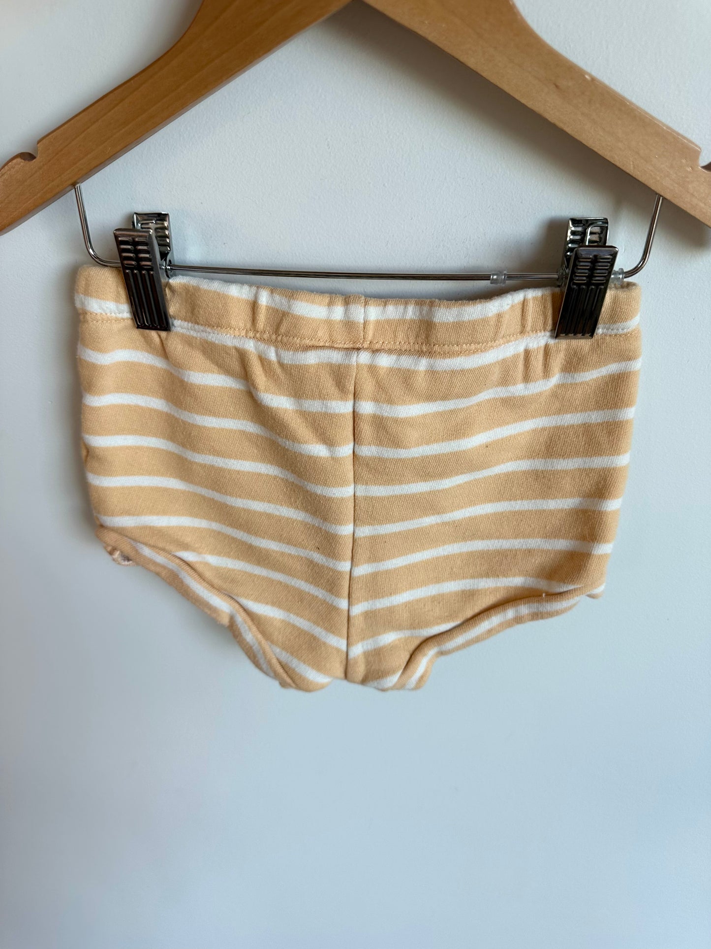 100% Organic Cotton Yellow Stripe Shorts / 12-18m