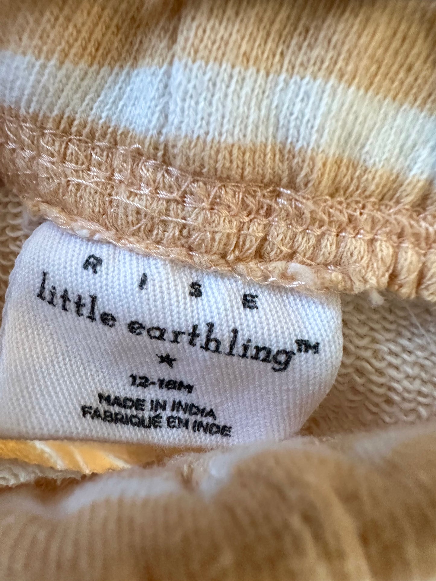 100% Organic Cotton Yellow Stripe Shorts / 12-18m