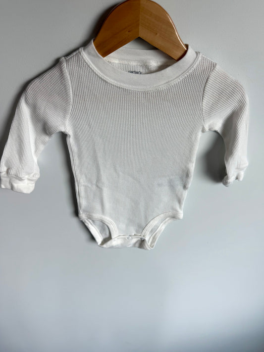 White Waffle Bodysuit / 9m