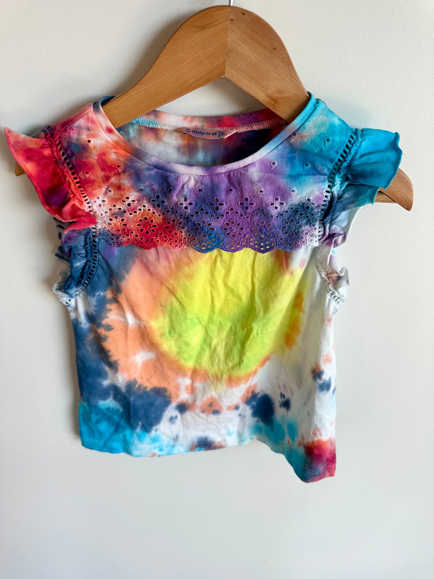 Mayoral Tie Dye Ruffle Top / 6 years