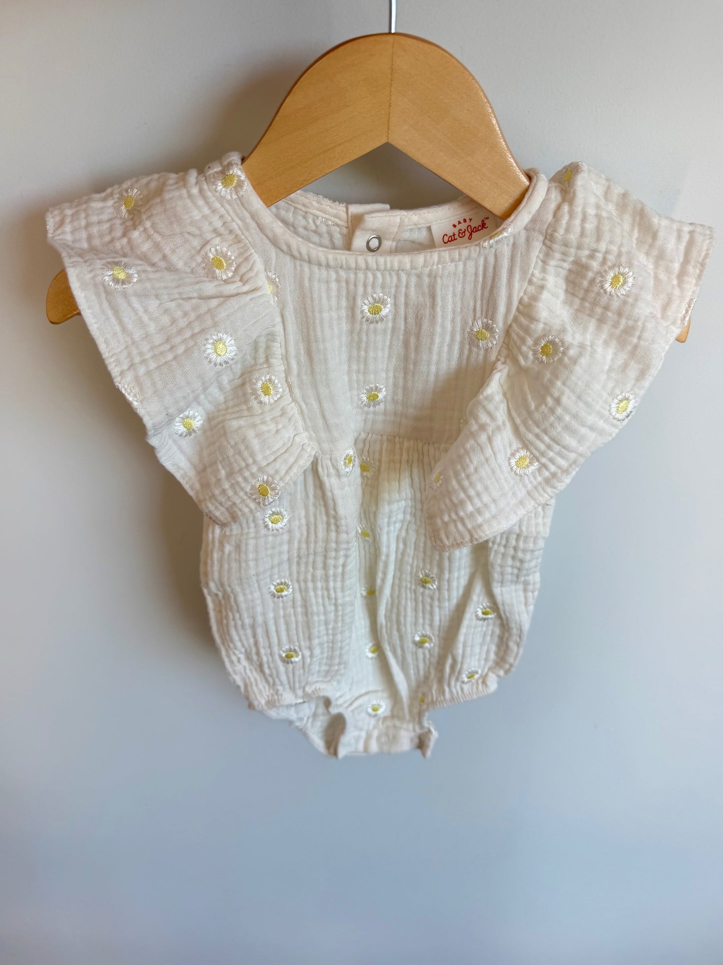 Daisy Ruffle Bubble Romper / 12m