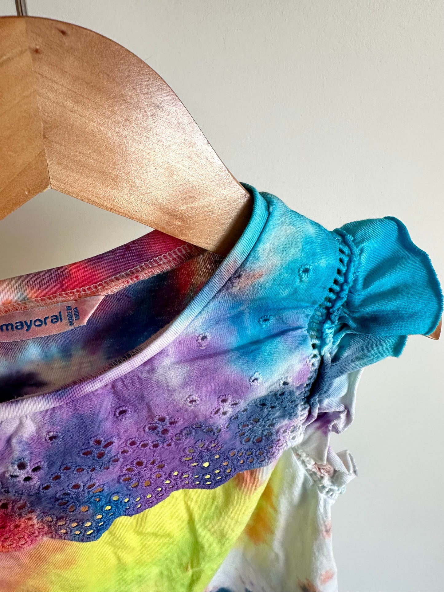 Mayoral Tie Dye Ruffle Top / 6 years