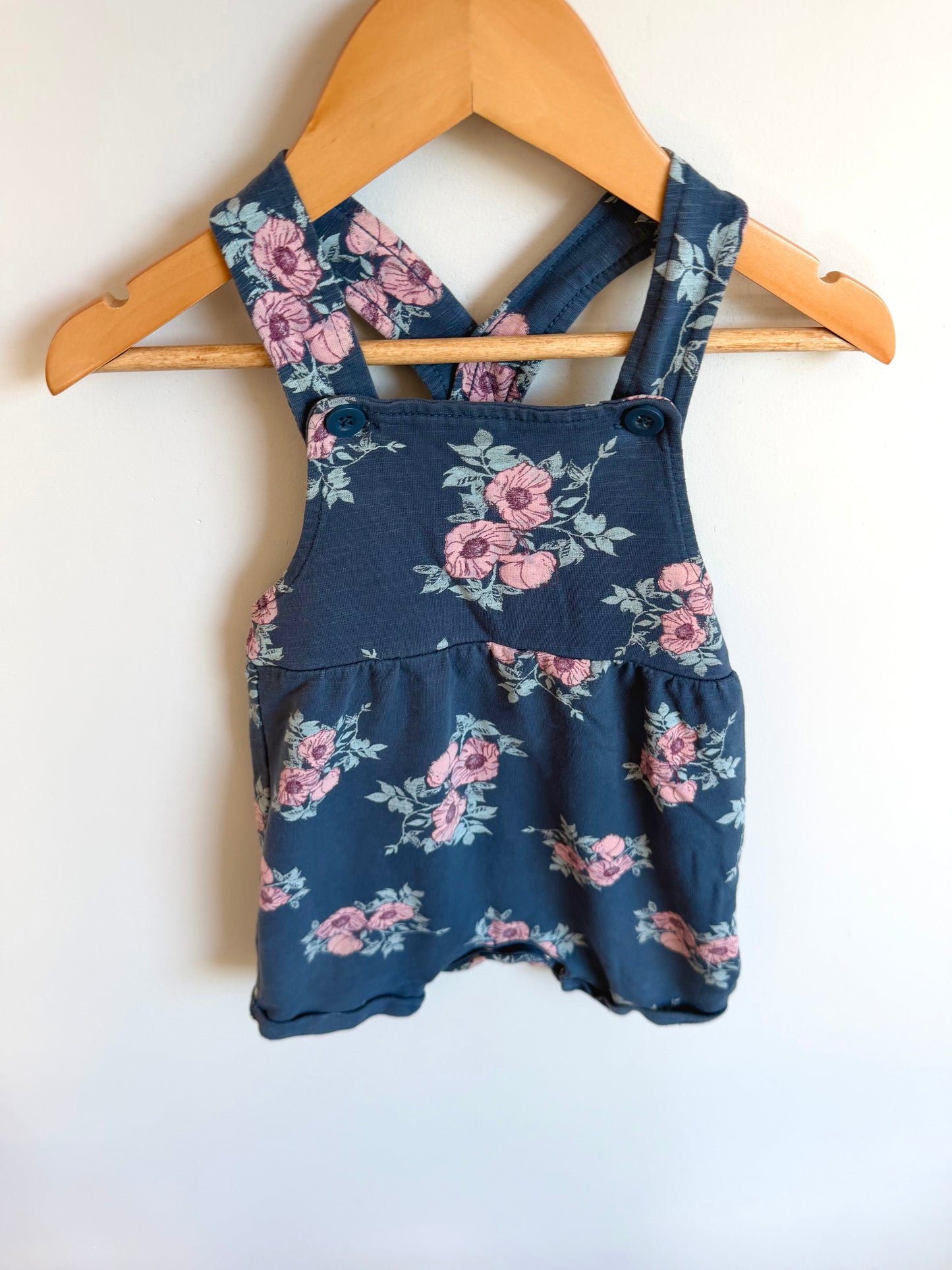 Minymo Blue Floral Romper / 12m