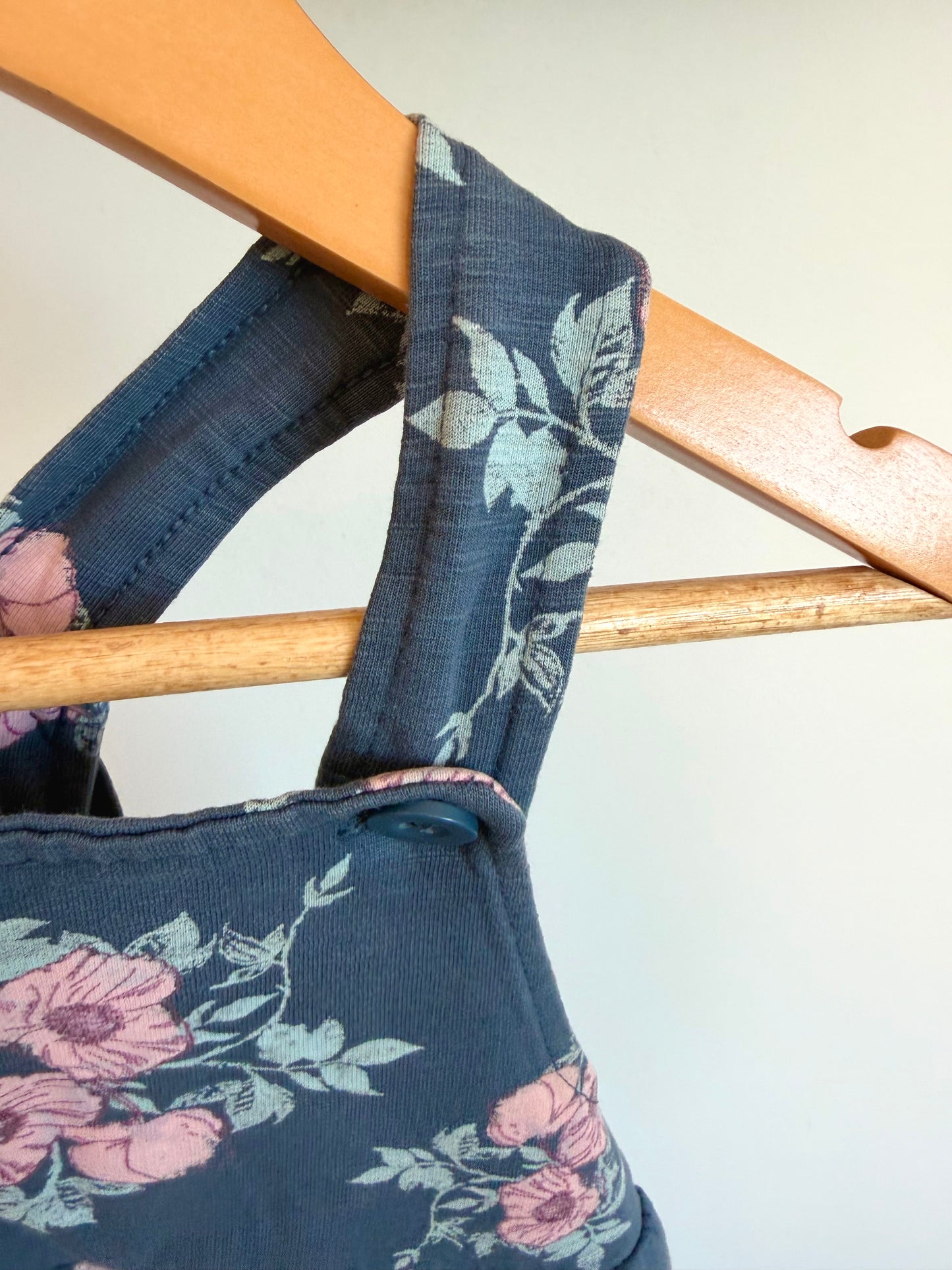 Minymo Blue Floral Romper / 12m