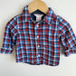 Collared Blue + Red Plaid Top / 6-12m