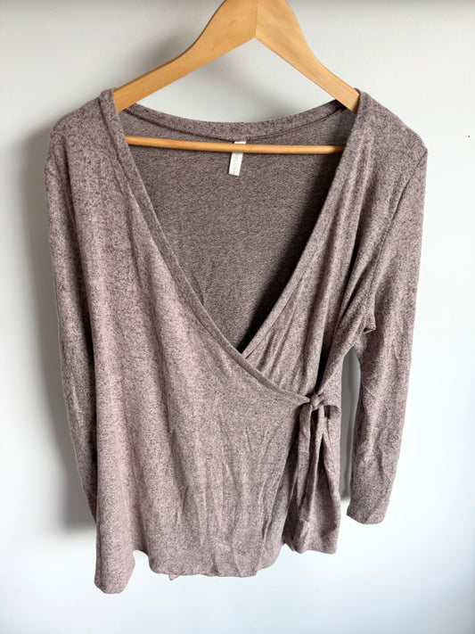 Pink Blush Wrap Sweater / Med