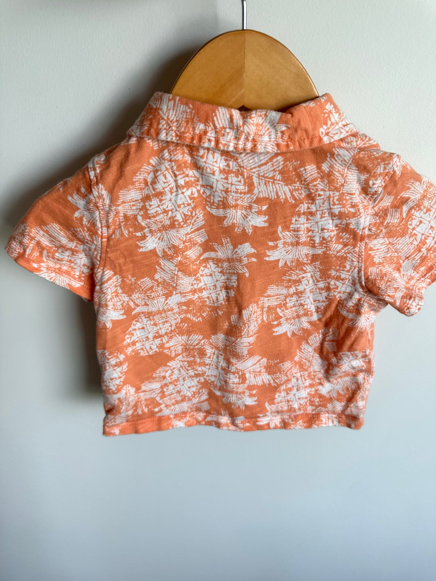 Pineapple Collar Button Up T-Shirt / 6-12m