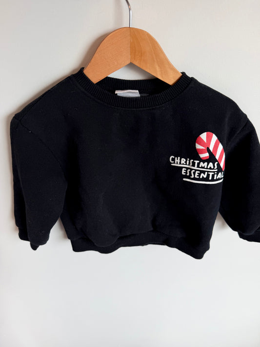 Zara Boxy Christmas Essentials Crewneck / 18m