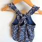 Ladybug Floral Blue Overall Romper / 12m
