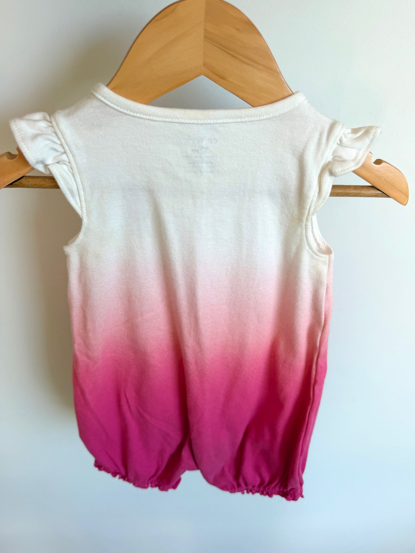 Ombre Pink White Romper / 12m