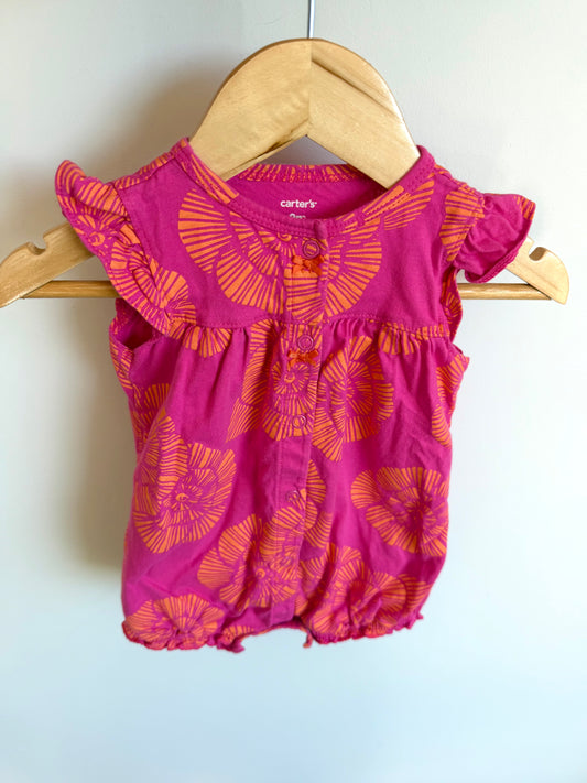 Fuchsia Floral Romper / 9m