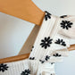 White with Black Flowers Bubble Overall Romper / 12m