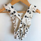 White with Black Flowers Bubble Overall Romper / 12m