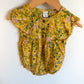 Yellow Floral Bow Bubble Romper / 12-18m