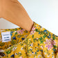 Yellow Floral Bow Bubble Romper / 12-18m