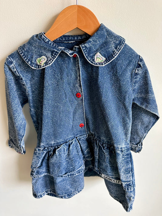 Vintage Jean Long Sleeve Dress / 18-24m?