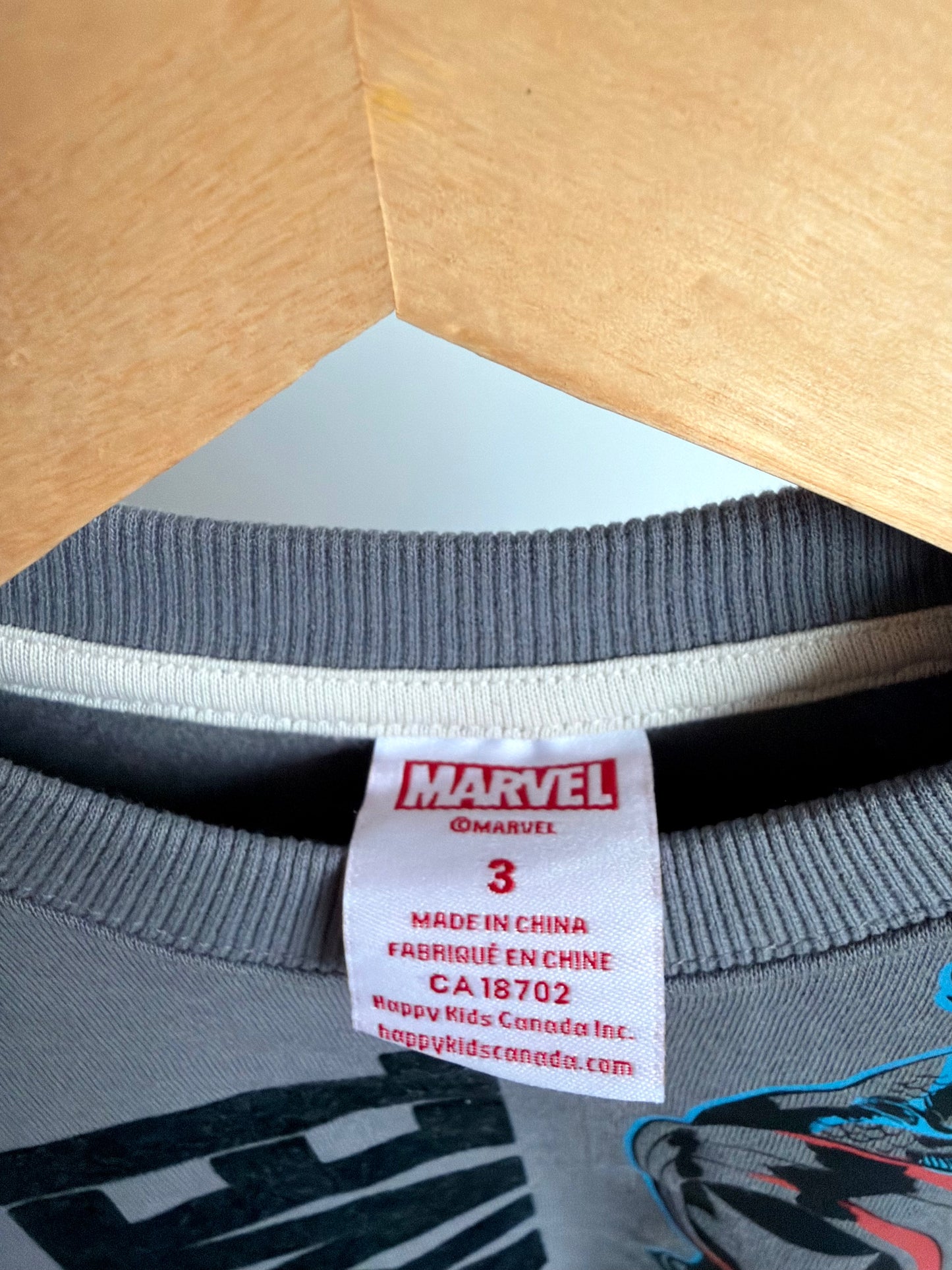 Grey Marvel Crewneck / 2-3T