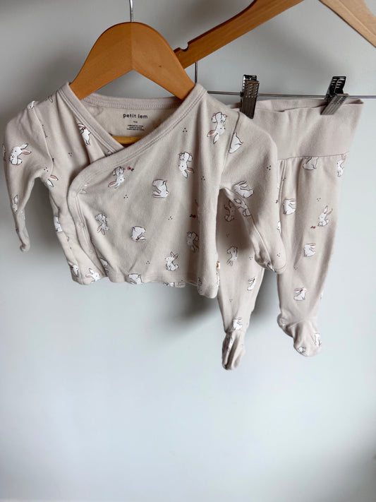 Bunny Wrap Top + Pants Set / 9m