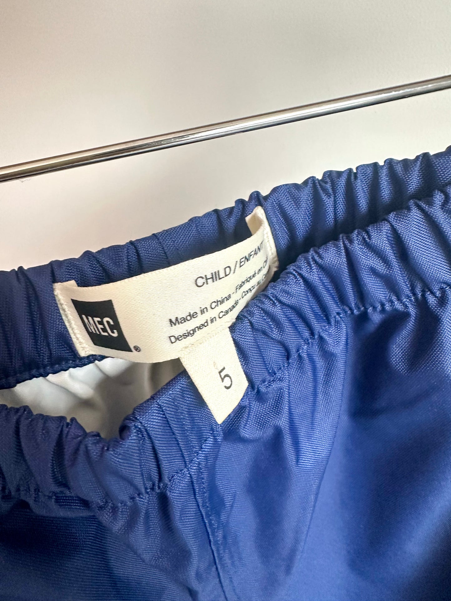 MEC Blue Rain Pants / 5 years