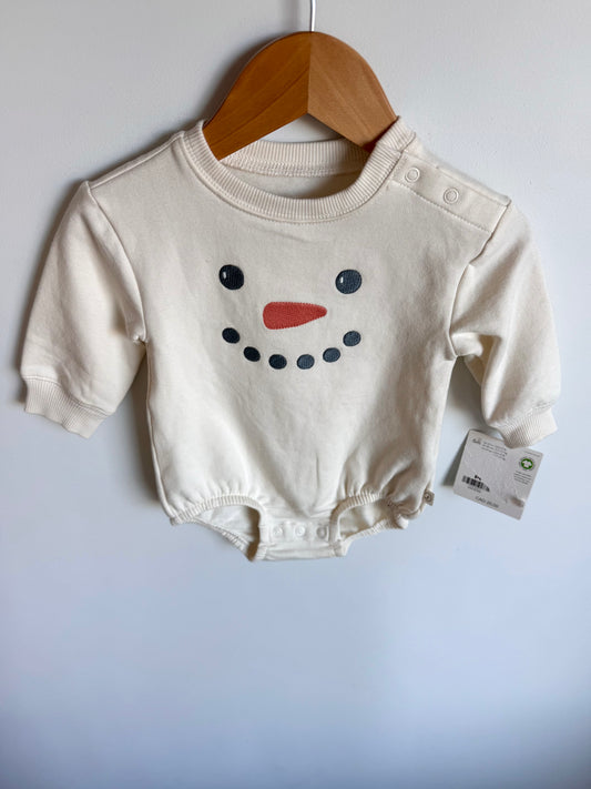 Organic Cotton Snowman Bubble Romper (With Tags) / 6m