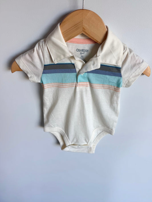 Oshkosh White Striped Bodysuit / 3m