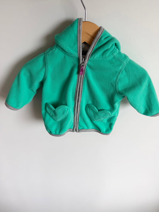 Green Heart Zippered Sweater / 3m