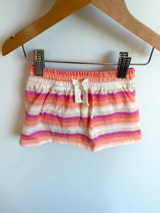 Peach + Purple Striped Skirt / 12m