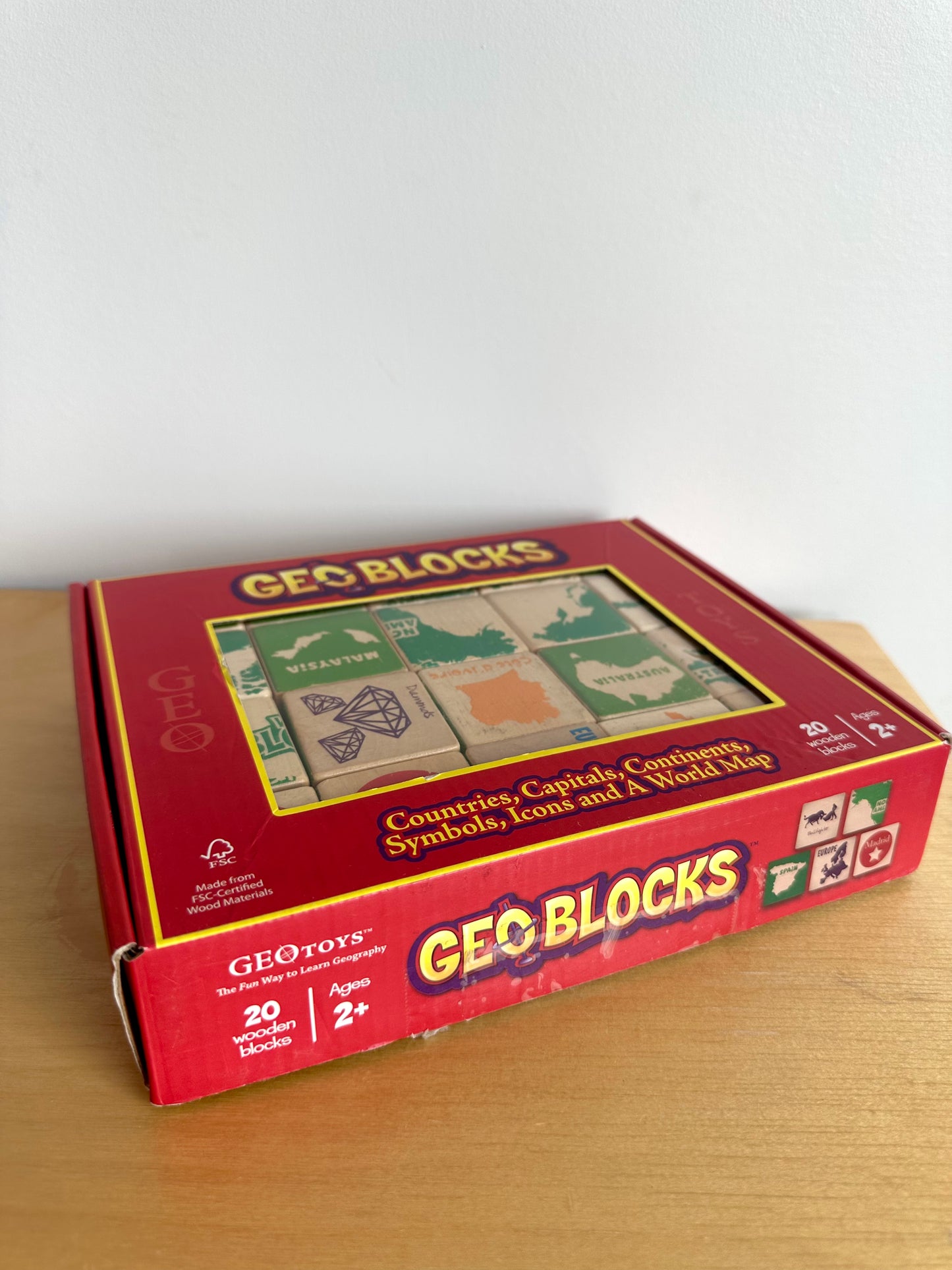 Countries Wooden Geo Blocks (No Shipping)