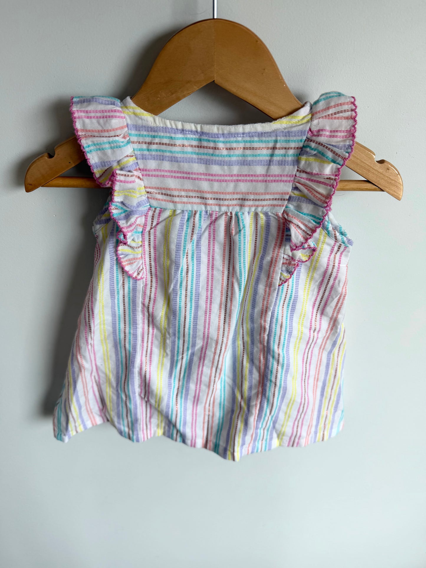 Striped Ruffle Bodysuit Dress / 6-9m
