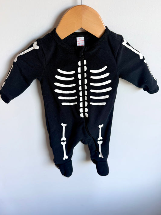 Black Fleece Skeleton Sleeper / 0-3m