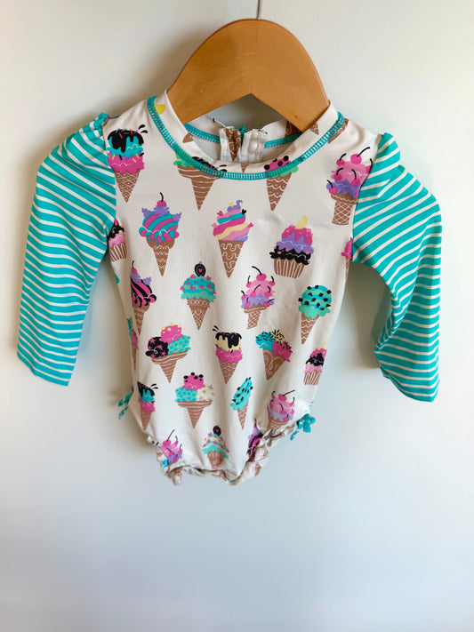 Ice Cream Long Sleeve Swim Suit / 6-12m