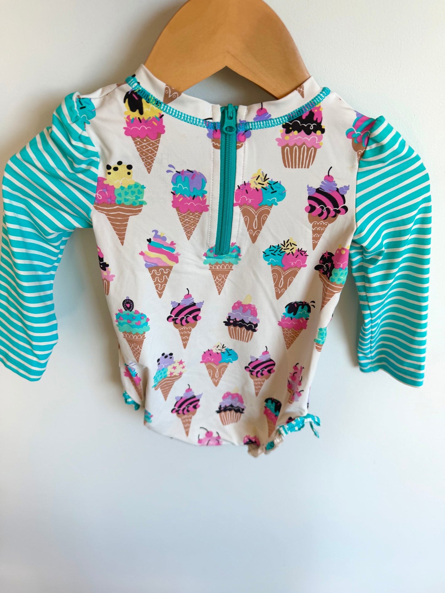 Ice Cream Long Sleeve Swim Suit / 6-12m