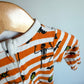 Orange Stripe Skeleton 2 Way Zip Sleeper / 0-3m