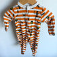 Orange Stripe Skeleton 2 Way Zip Sleeper / 0-3m