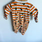 Orange Stripe Skeleton 2 Way Zip Sleeper / 0-3m