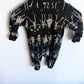 Black Skeleton Pattern 2 Way Zip Sleeper / 0-3m