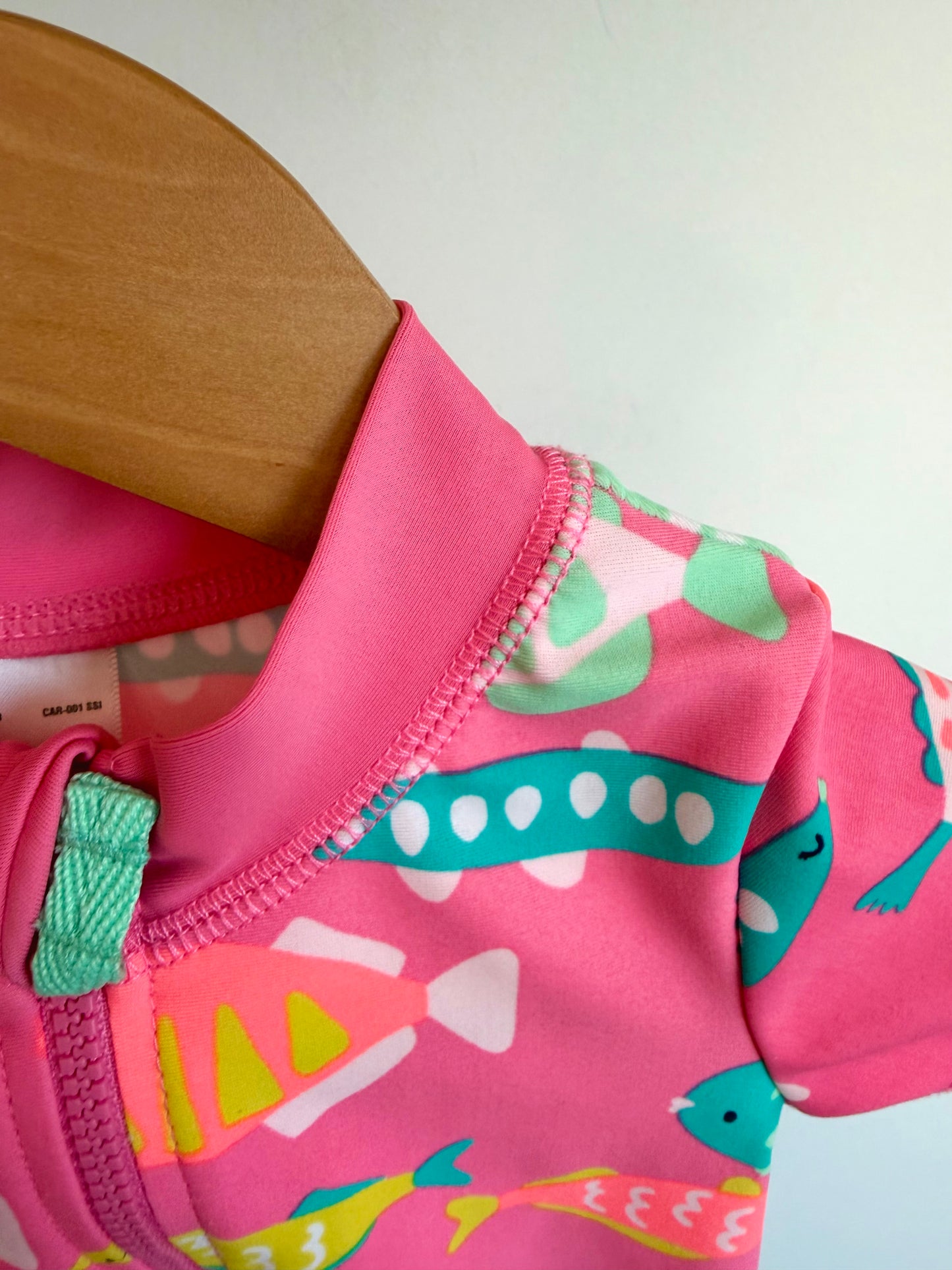 Pink One Piece Fish Swim Suit / 6m