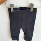 Organic Cotton Black Ribbed Pants / 3-6m