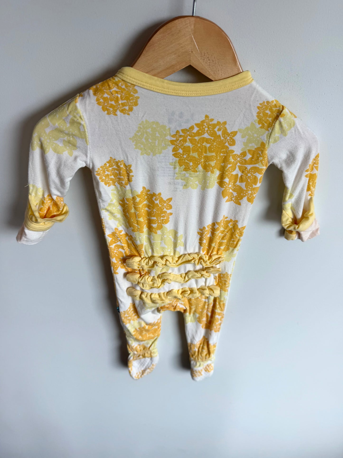 KicKee Pants Bamboo Yellow Floral Sleeper / 0-3m