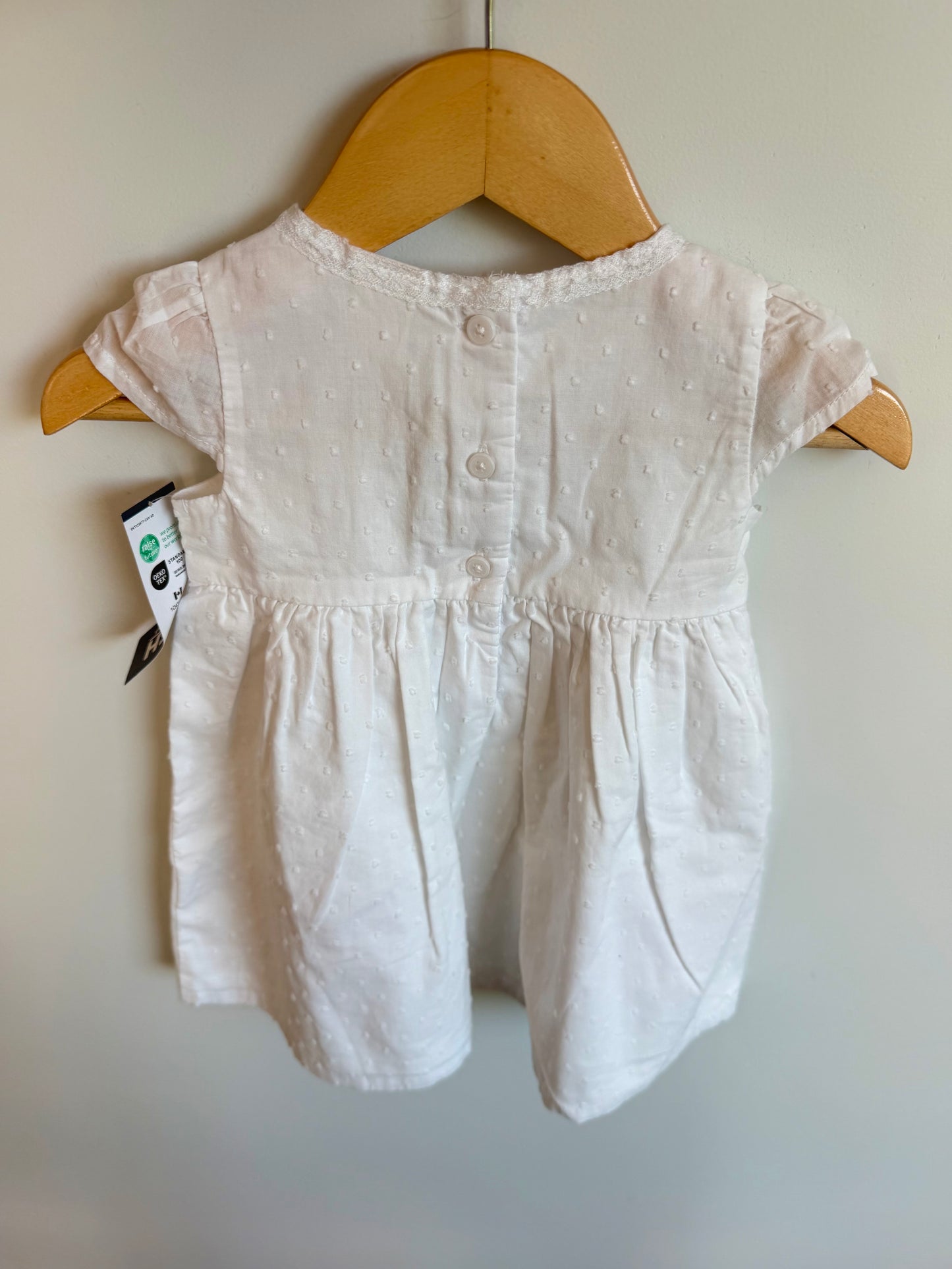 White Lace Detail Dress (With tags) / 12m