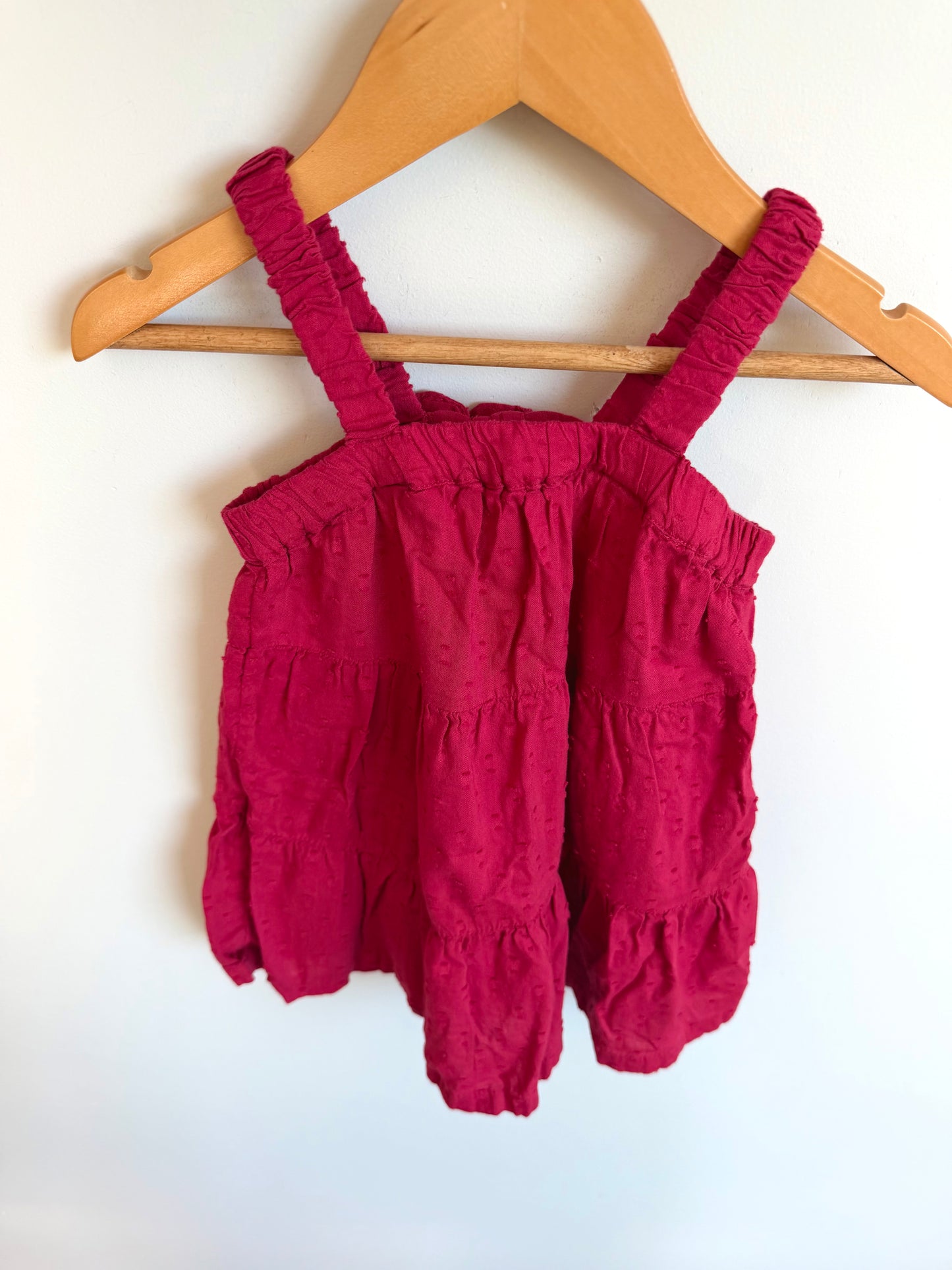 Red Dot Texture Dress / 12-18m