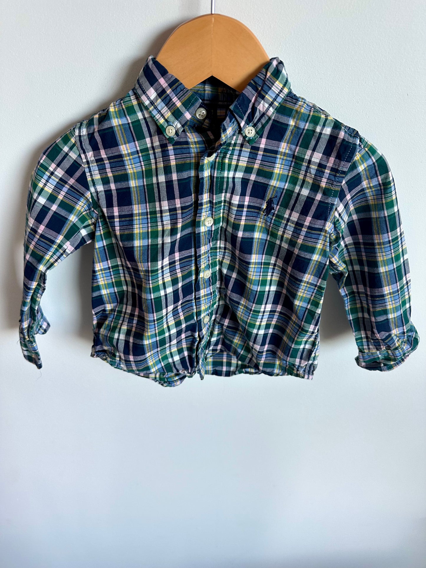 Ralph Lauren Plaid Button Up Top / 18m