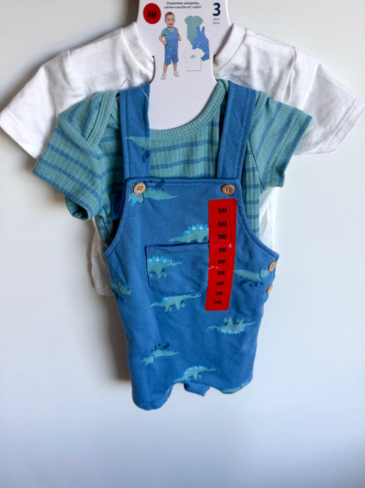 Pekkle 3 Piece Overall Dino Set (With Tags) / 9m