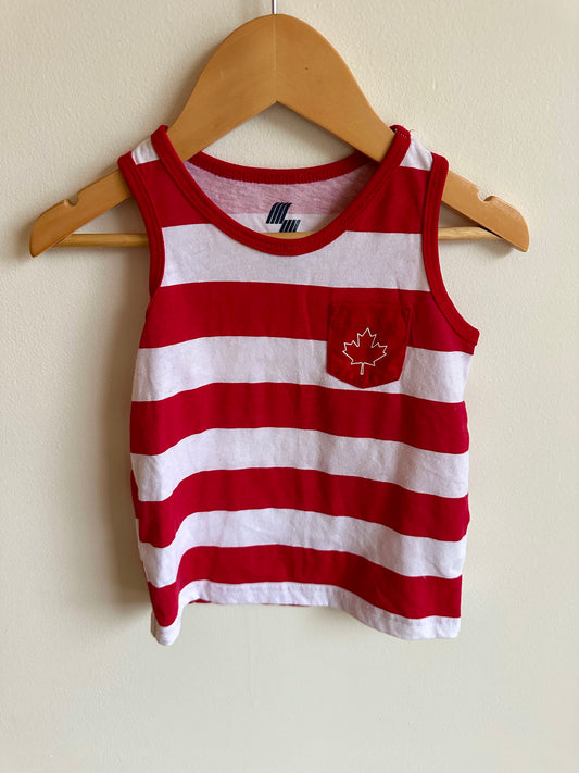 Red + White Striped Tank / 2T