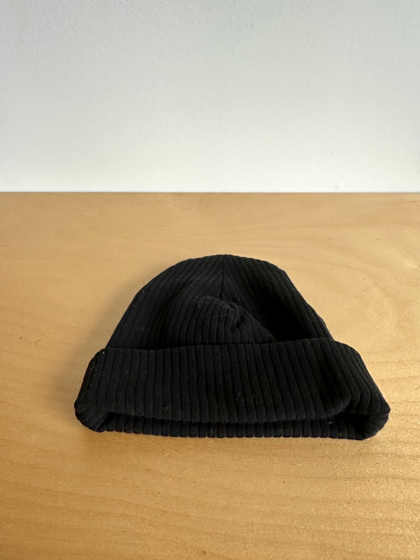 Fellow Human Ribbed Black Toque / 0-3m