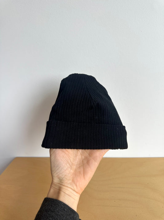 Fellow Human Ribbed Black Toque / 0-3m