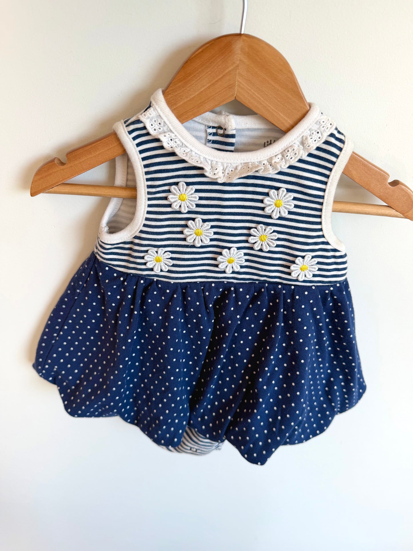 Daisy Striped Dotted Bodysuit / 9m