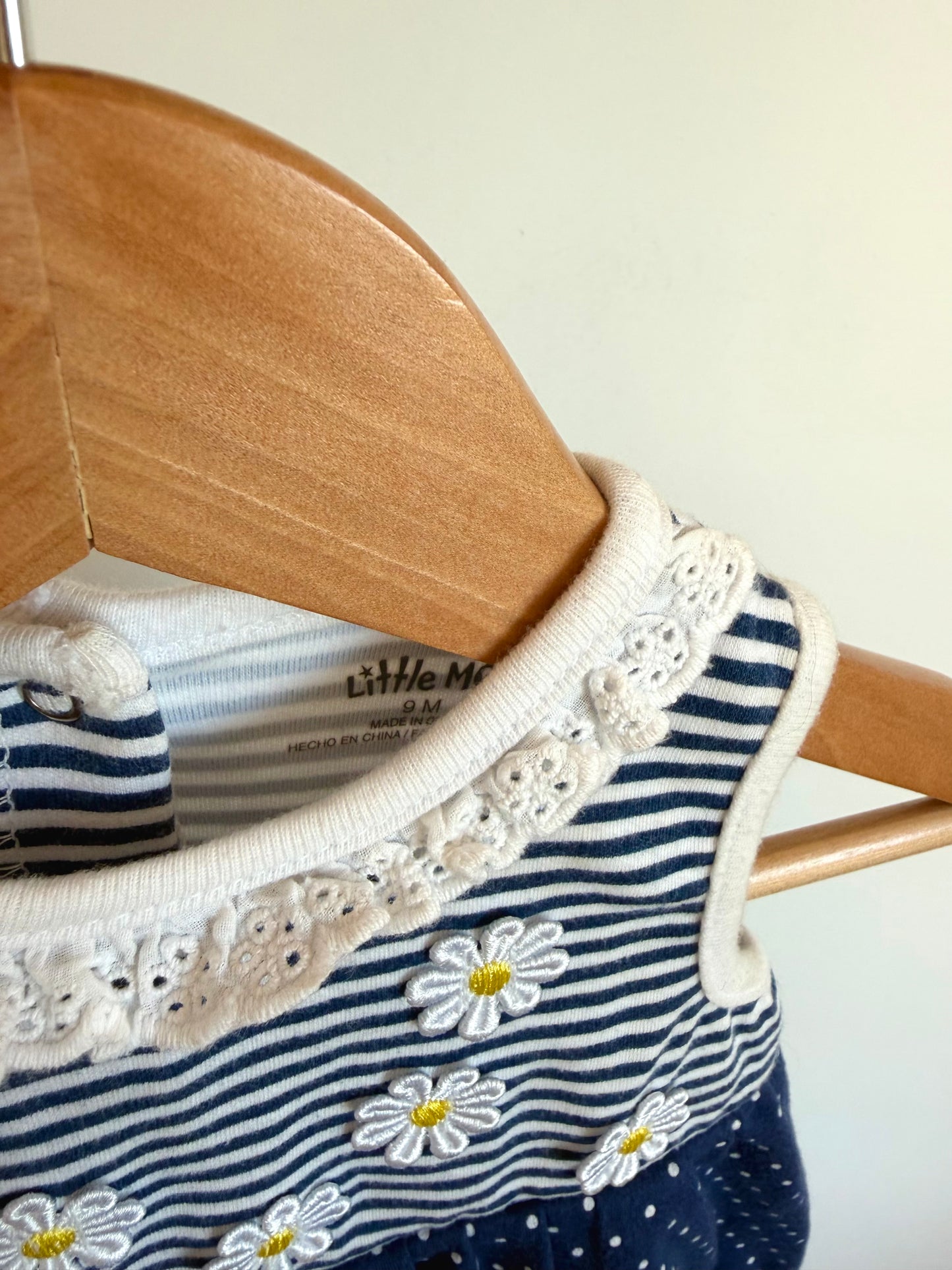 Daisy Striped Dotted Bodysuit / 9m