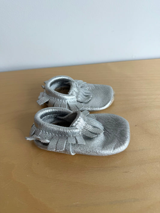 Silver Soft Sole Shoes / Size 3 Infant?