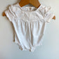 White Eyelet Bodysuit / 12m
